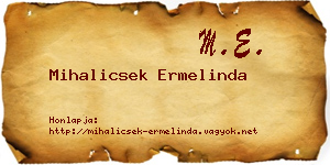 Mihalicsek Ermelinda névjegykártya